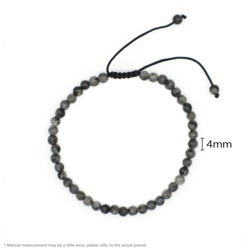 Fashion Jewelry Women Gift Handmade Custom OEM Adjustable Woven 4mm Gemstone Natural Healing Stone Beads Macrame Cord Bracelet