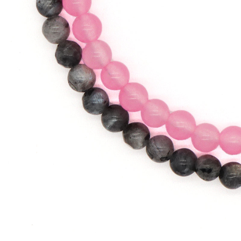 Fashion Jewelry Women Gift Handmade Custom OEM Adjustable Woven 4mm Gemstone Natural Healing Stone Beads Macrame Cord Bracelet