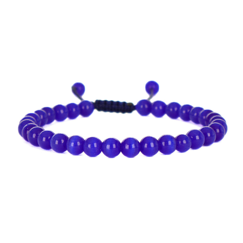 6mm Gemstone Natural Healing Stone Beads Fashion Jewelry Women Gift Handmade Custom OEM Adjustable Woven Macrame Braided Bracelet