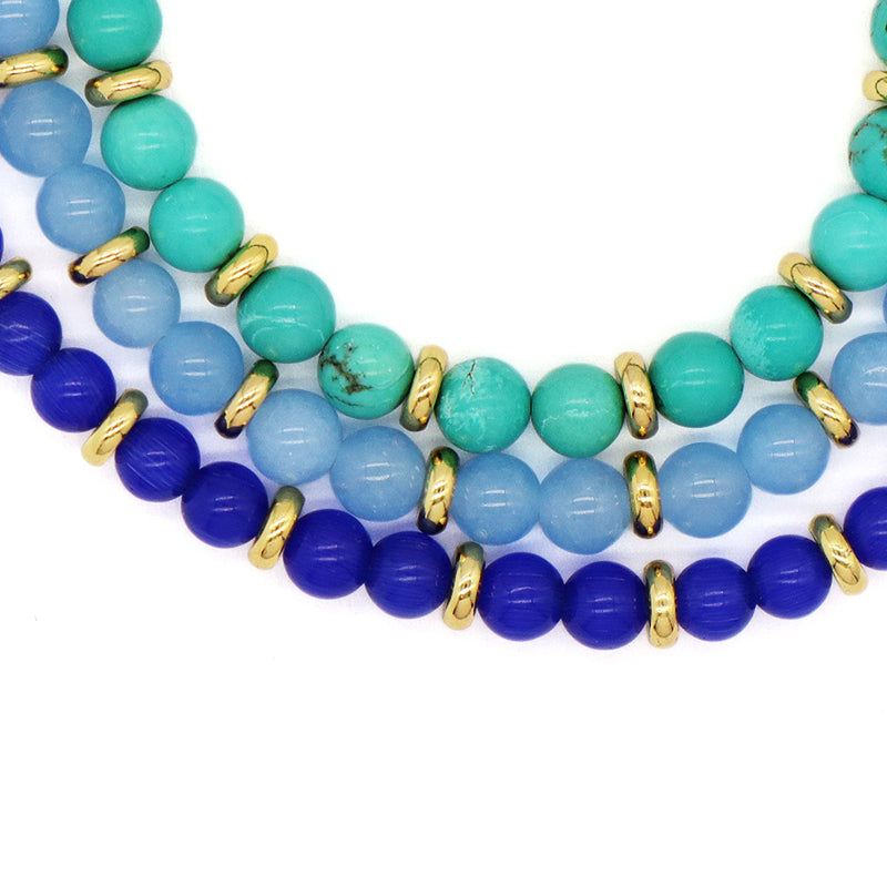 Handmade Wholesale Woven Cord Gold Plated Charm Adjustable Custom Women 6mm Round Gemstone Natural Stone Beads Macrame Bracelet