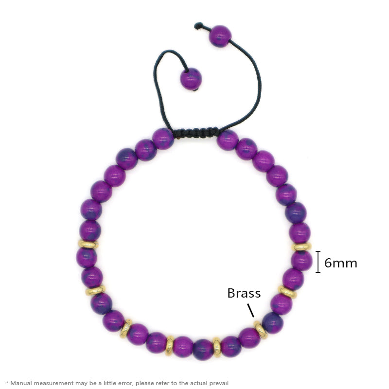 Friendship Custom Wholesale Handmade OEM Gold Plated Charm Women 6mm Gemstone Natural Stone Beads Adjustable Macrame Bracelet