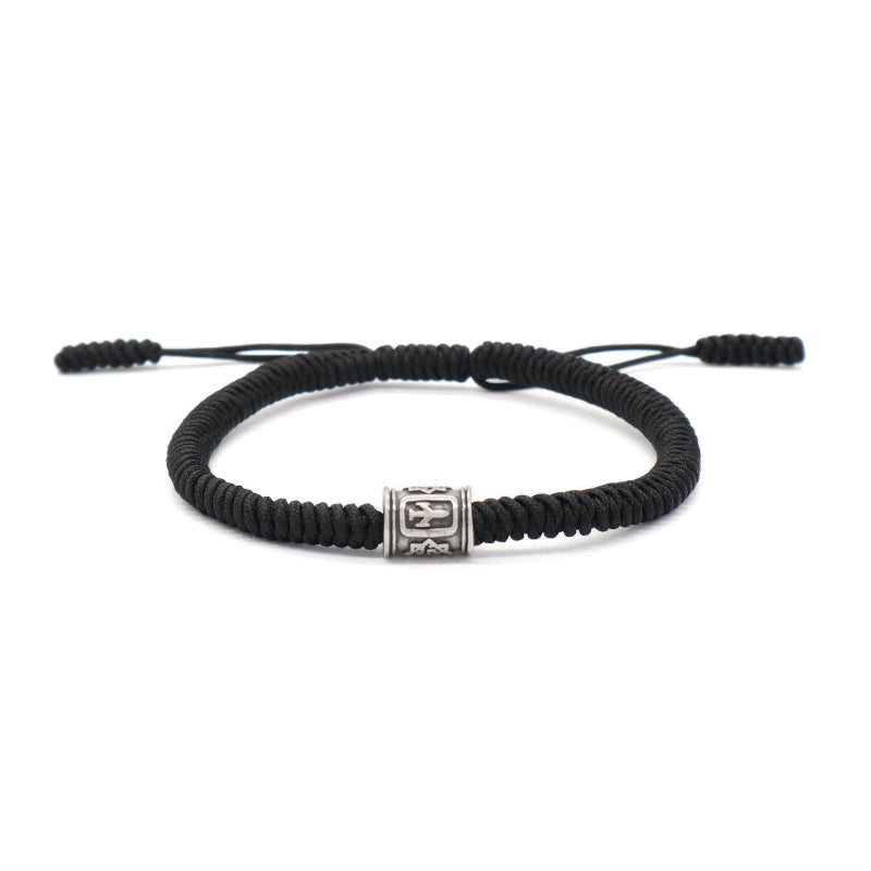 Custom Handmade Friendship Wholesale OEM Jewelry Antique copper Plane Charm Adjustable Black Rope Woven Bracelet For Women Men