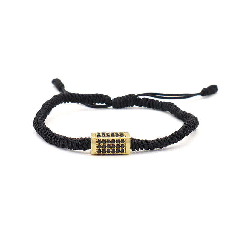 Adjustable Rope Woven Braided Jewelry OEM Customized Wholesale Women Men Gold Plated Connector Moon Charm Handmade Macrame Bracelet