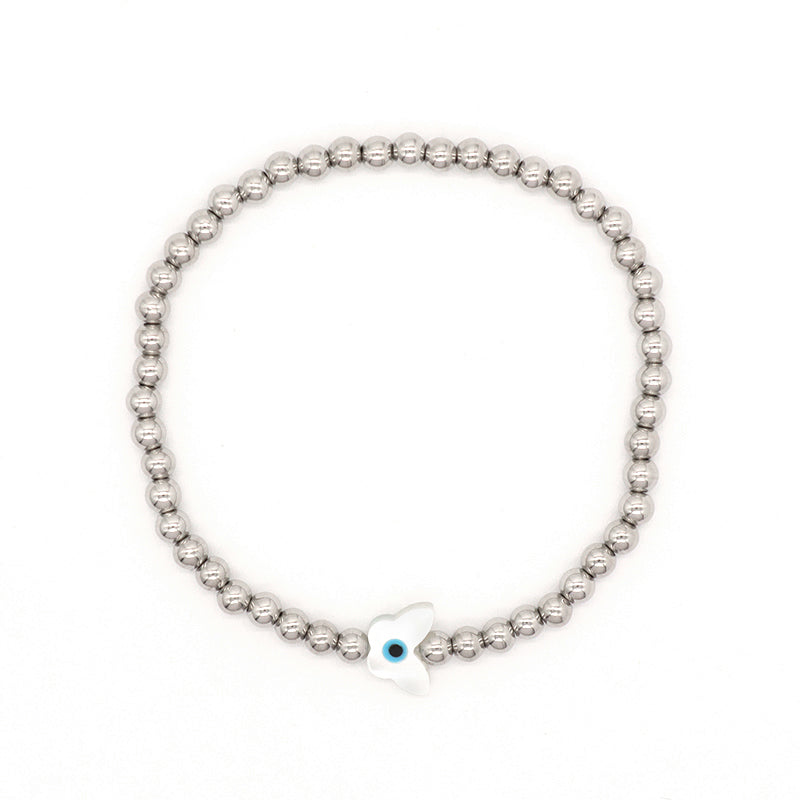 Handmade OEM Wholesale Fashion Customized Factory Stainless Steel Beads Star Hand Butterfly Love Heart Shell Charm Bracelet For Women Gift