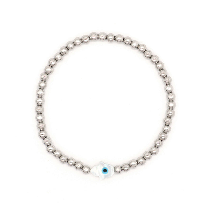 Handmade OEM Wholesale Fashion Customized Factory Stainless Steel Beads Star Hand Butterfly Love Heart Shell Charm Bracelet For Women Gift