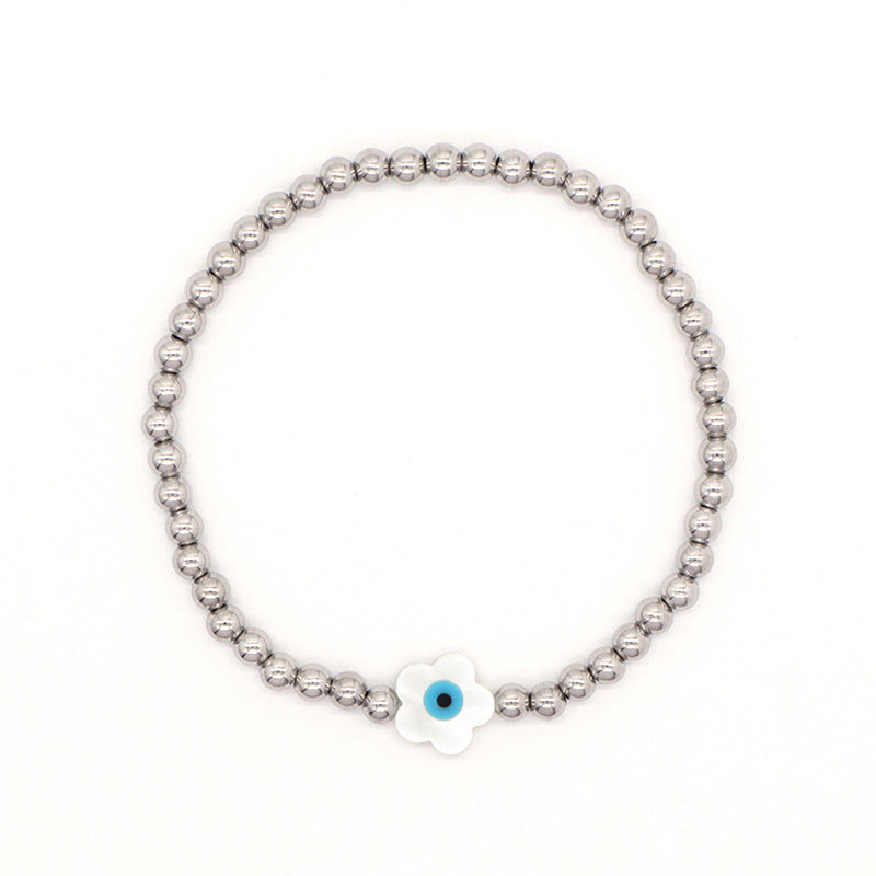 OEM Wholesale OEM China Factory Fashion Custom Handmade Stainless Steel Beads Flower Shell Charm Bracelet For Teen Girl Women