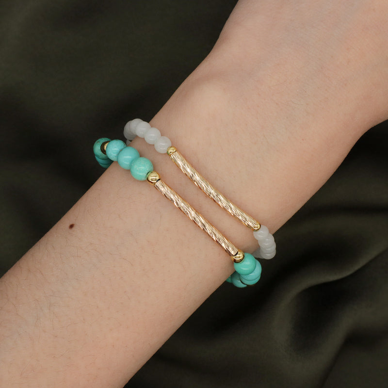 Custom Wholesale Women Gold Plated Brass Charm Jewelry Handmade Adjustable Gemstone Natural Stone Beads Woven Macrame Bracelet