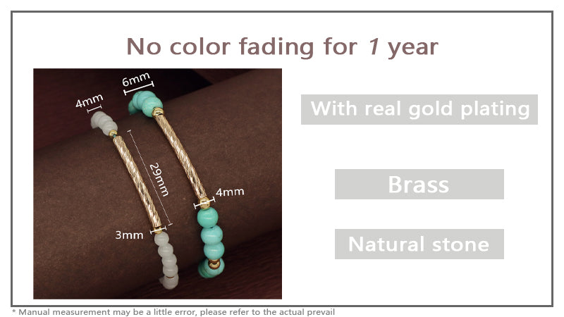 Custom Wholesale Women Gold Plated Brass Charm Jewelry Handmade Adjustable Gemstone Natural Stone Beads Woven Macrame Bracelet