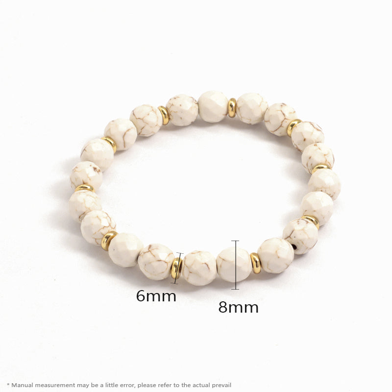 Manufacture Custom Handmade Women Wholesale Gold Plated Charm Jewelry OEM Elastic Healing Yoga 8mm Natural Stone Beaded Bracelet
