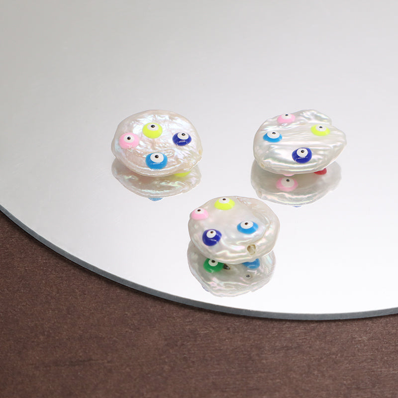 New Bulk Sale Women Fashion Diy Devil Eyes Bracelet Connect Accessories Enamel Evil Eyes Pearl Charms For Jewelry Making