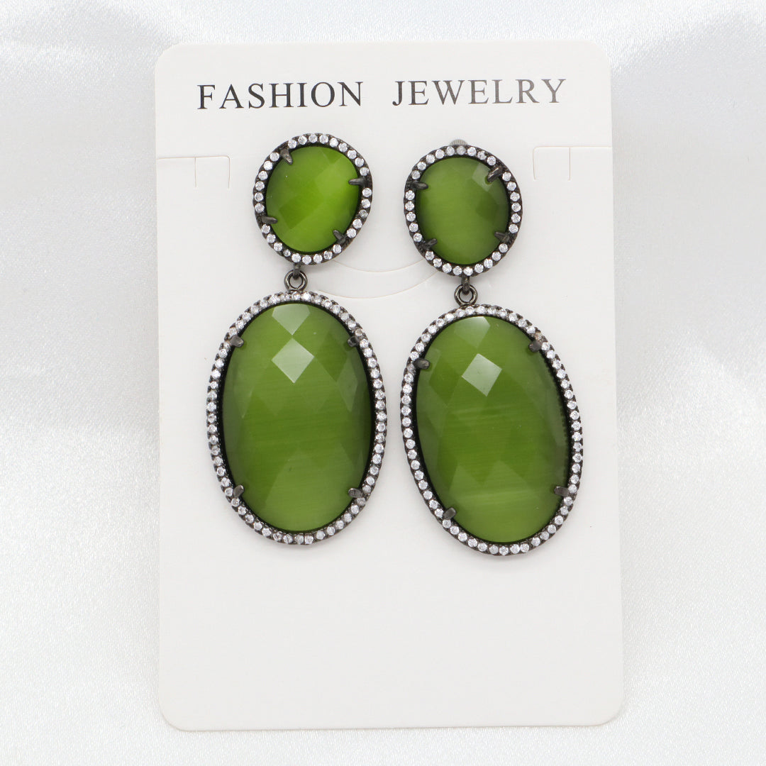 Miss Gift Jewelry Custom Factory Teardrop Various Colorful CZ Natural Stone Earring Stud Gold Plated natural gemstone Earrings