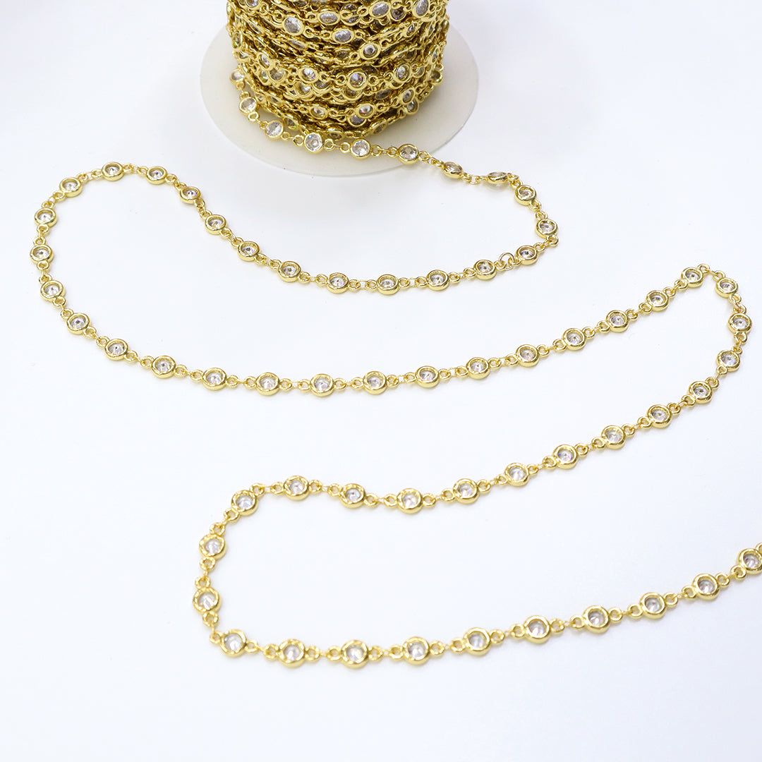 Wholesale Factory Bulk Roll chain Custom Women Gold plated fresh water pearl chain roll for Jewelry Making