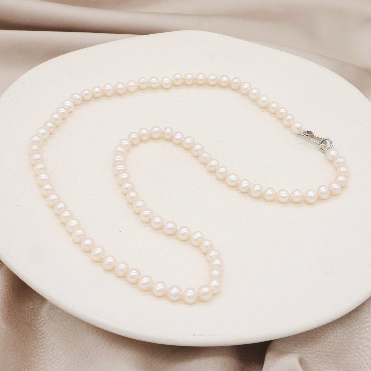 FACTORY OEM Manufacture Good quality 925 sterling silver fresh water pearl necklace