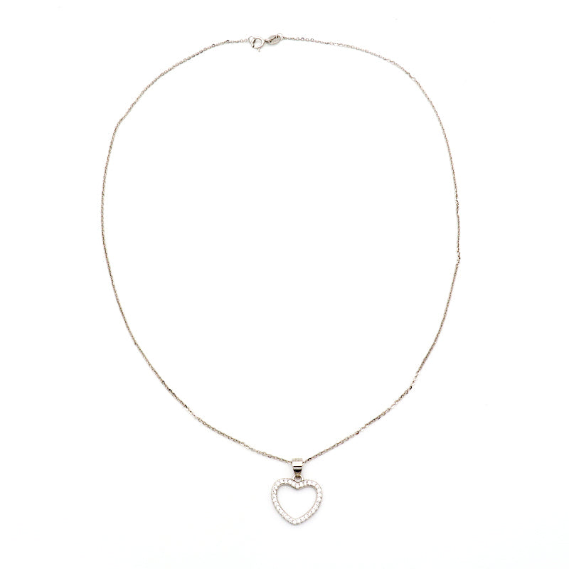 Good quality OEM Factory Custom Manufacture Fashion Ladies heart shape pendant charm jewelry crystal sterling silver 925 jewellery necklace
