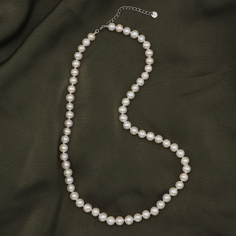 Custom Gold Plated Adjustable 925 Sterling Silver Chain Jewelry Handmade Natural Freshwater Pearl Necklace