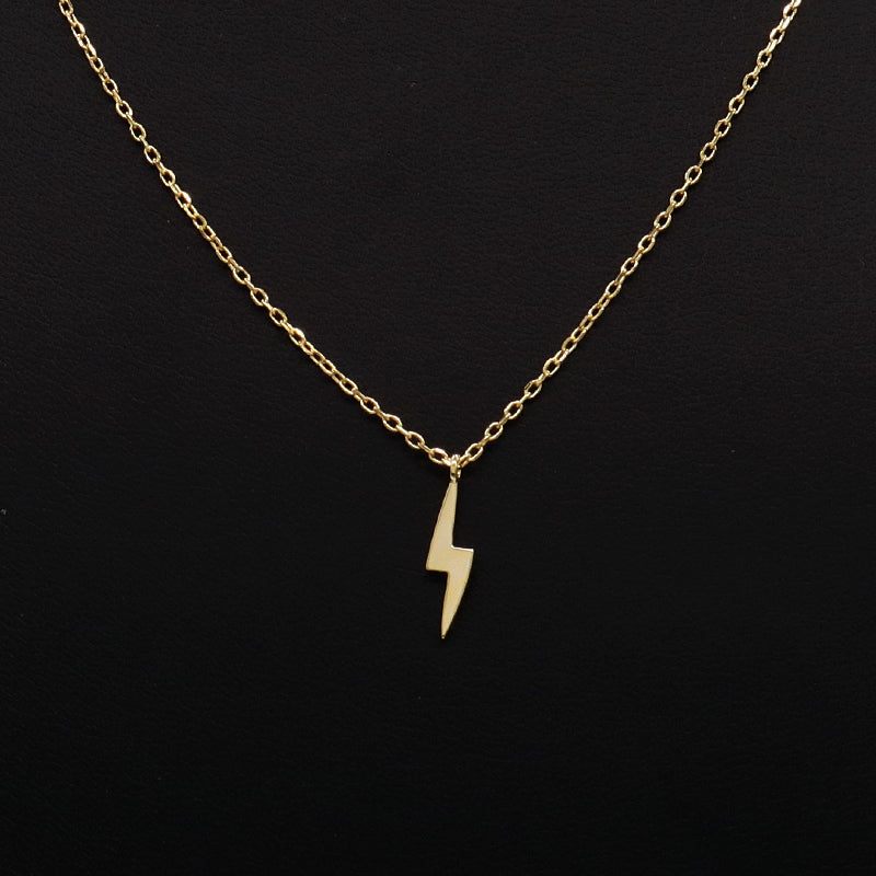 Good quality Customized Wholesale Women Jewelry Gold Plated Lightning Smiley Face Pendant 925 Sterling Silver Necklace For Gift