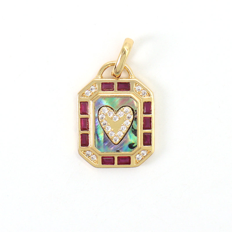 Shell Heart Charm Pendant Jewelry Various Color DIY China Factory Custom CZ Gold Plated Natural Shell Heart Necklace Pendant