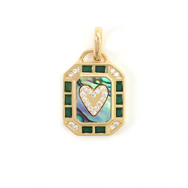 Shell Heart Charm Pendant Jewelry Various Color DIY China Factory Custom CZ Gold Plated Natural Shell Heart Necklace Pendant