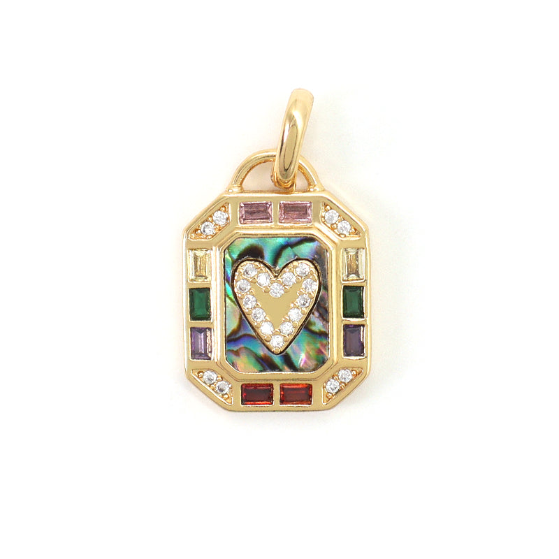 Shell Heart Charm Pendant Jewelry Various Color DIY China Factory Custom CZ Gold Plated Natural Shell Heart Necklace Pendant