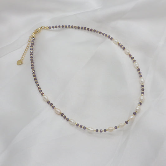 Newest  Wholesale Custom Fashion Handmade OEM Jewelry Gift Glass Crystal Beads Necklace Gold Plated Fresh Water Pearl Necklace