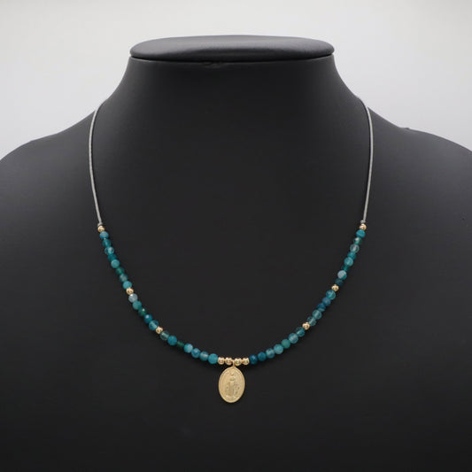 Custom 925 Sterling Silver Natural Stone Adjustable Handmade Necklace