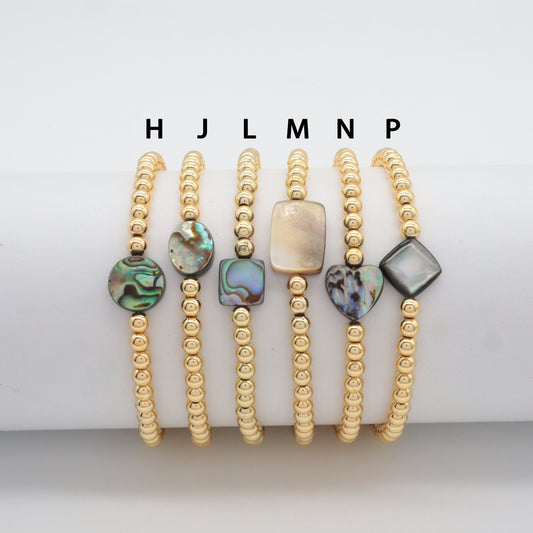 Wholesale Manufacture Newest Factory OEM Customized Handmade Fashionable 4mm Brass Bead Shell Charm Bracelet For Gift Women