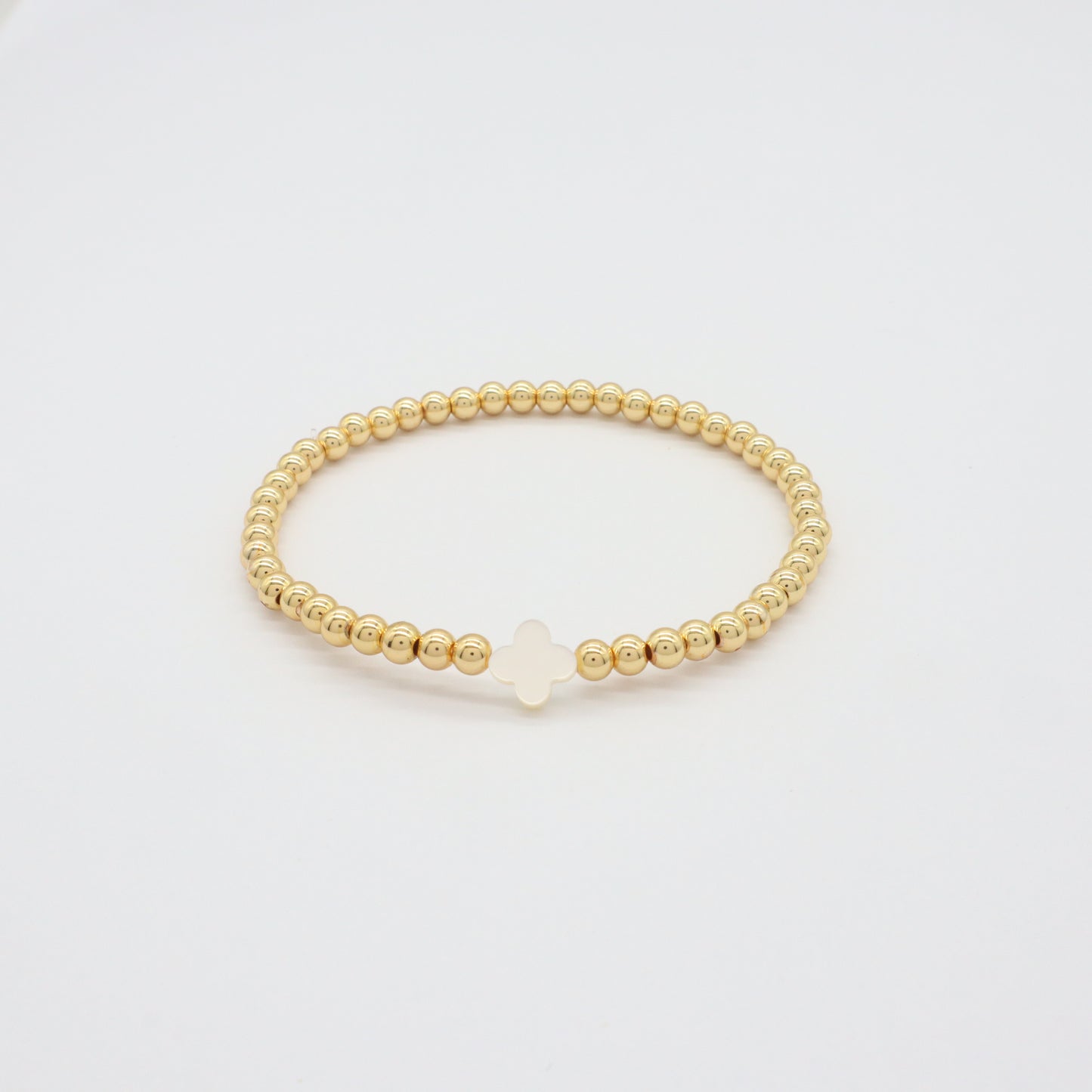 Newest Wholesale Manufacture Factory OEM Customized Handmade Fashionable 4mm Brass Bead Shell Charm Bracelet For Gift Women