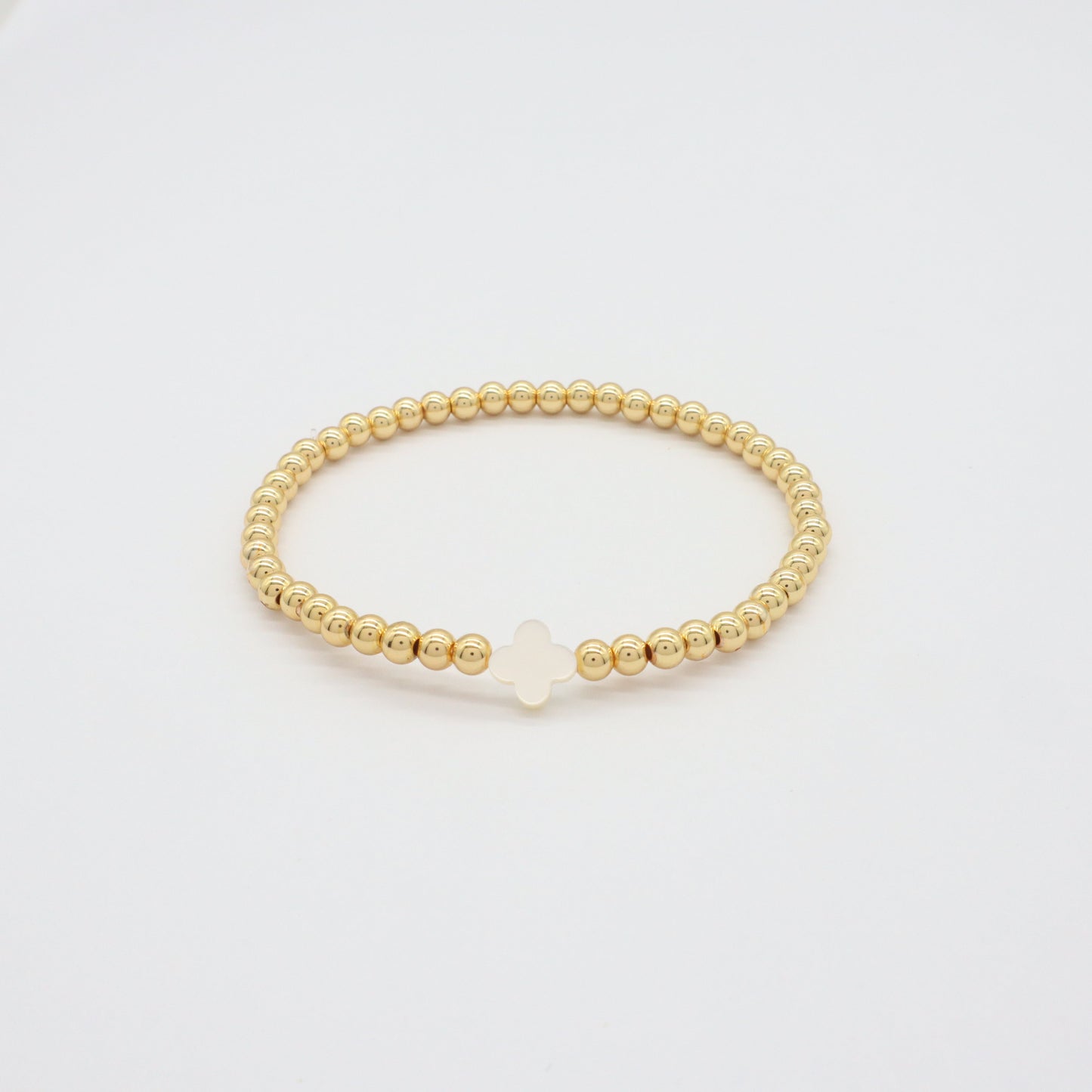 Wholesale Manufacture Newest Factory OEM Customized Handmade Fashionable 4mm Brass Bead Shell Charm Bracelet For Gift Women