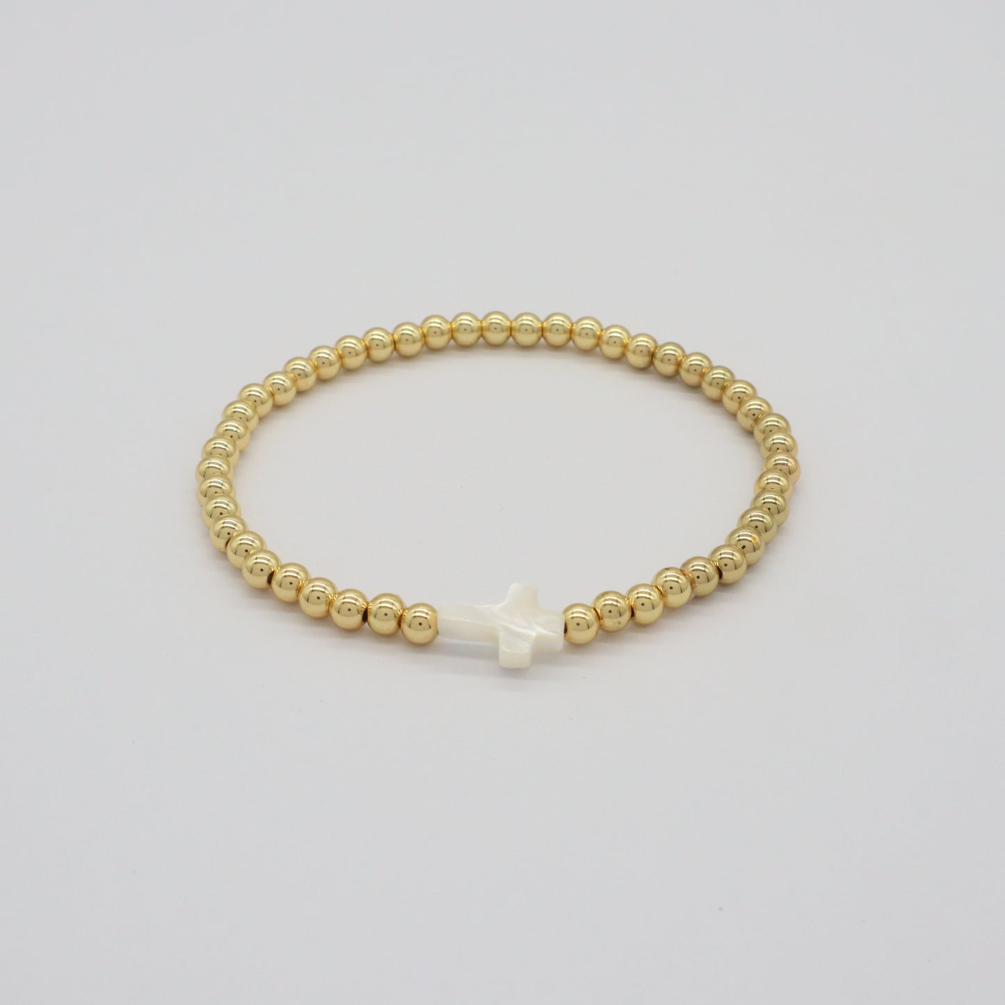 Newest Wholesale Manufacture Factory OEM Customized Handmade Fashionable 4mm Brass Bead Shell Charm Bracelet For Gift Women