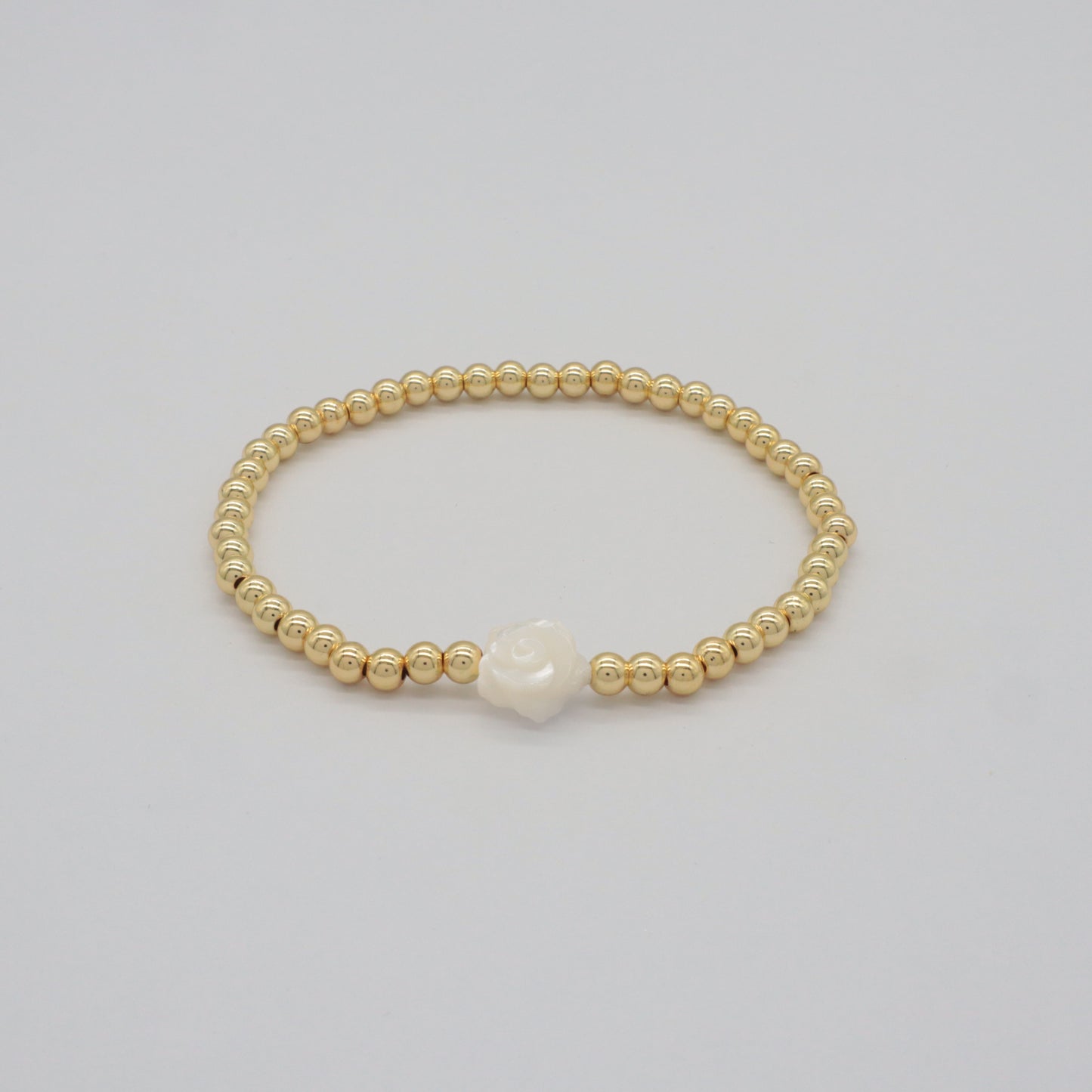 Newest Wholesale Manufacture Factory OEM Customized Handmade Fashionable 4mm Brass Bead Shell Charm Bracelet For Gift Women