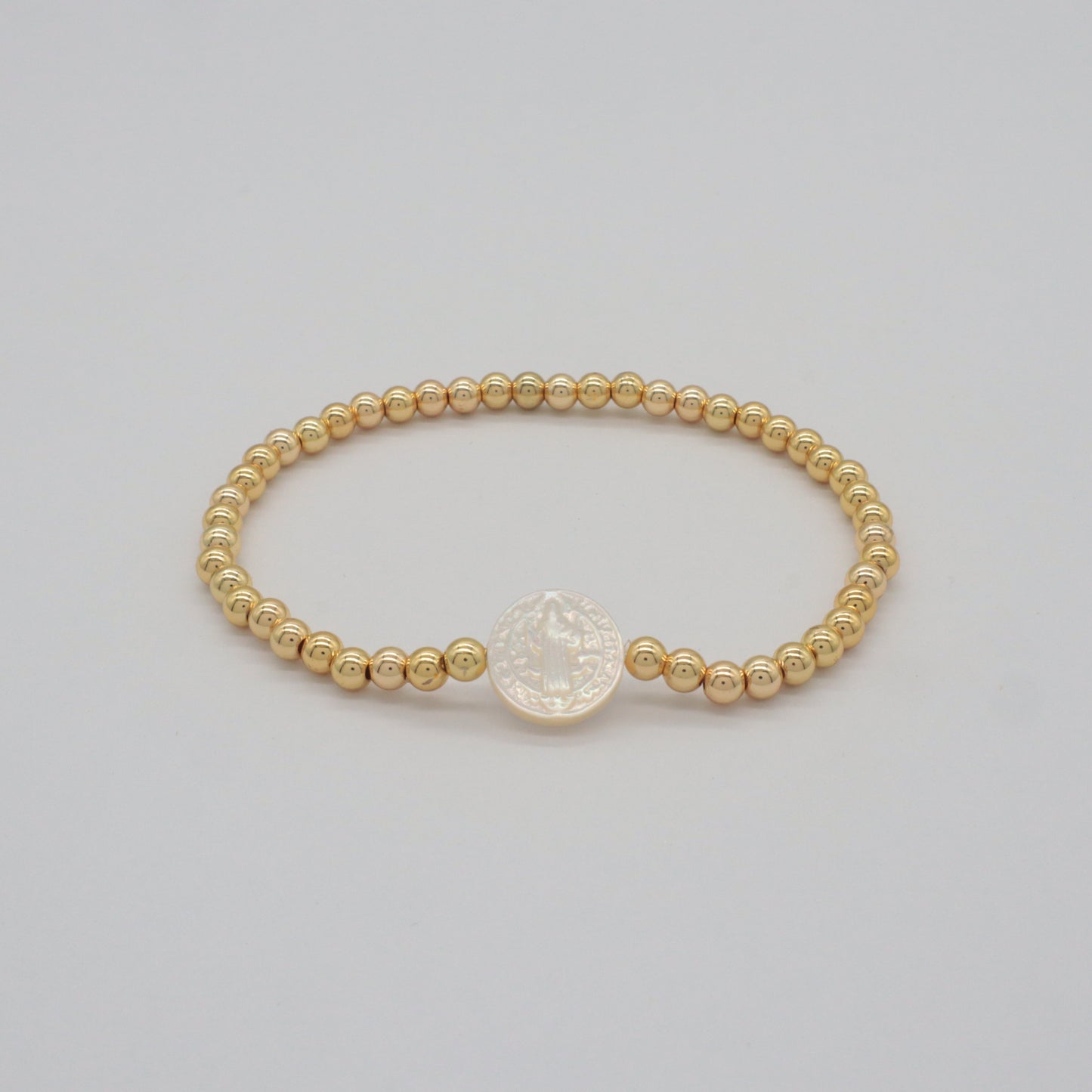 Wholesale Manufacture Newest Factory OEM Customized Handmade Fashionable 4mm Brass Bead Shell Charm Bracelet For Gift Women