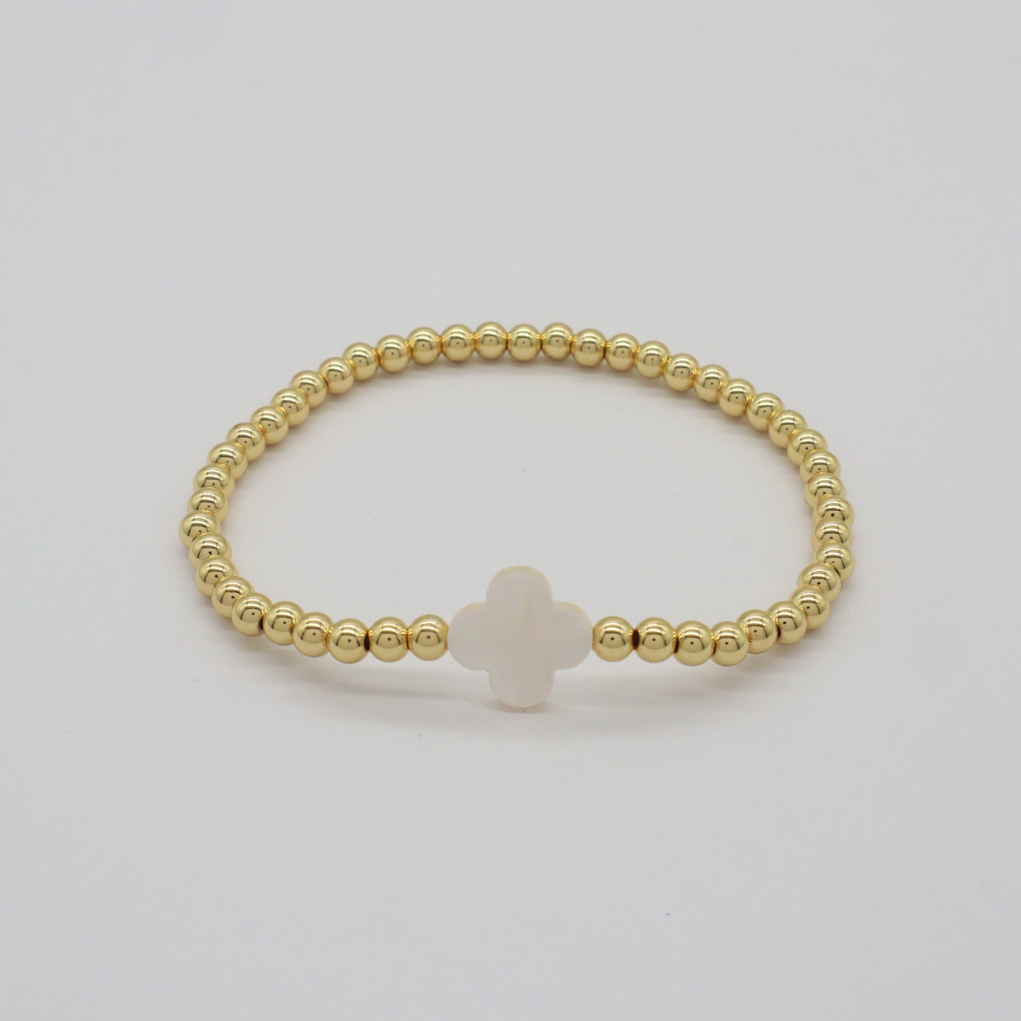 Wholesale Manufacture Newest Factory OEM Customized Handmade Fashionable 4mm Brass Bead Shell Charm Bracelet For Gift Women