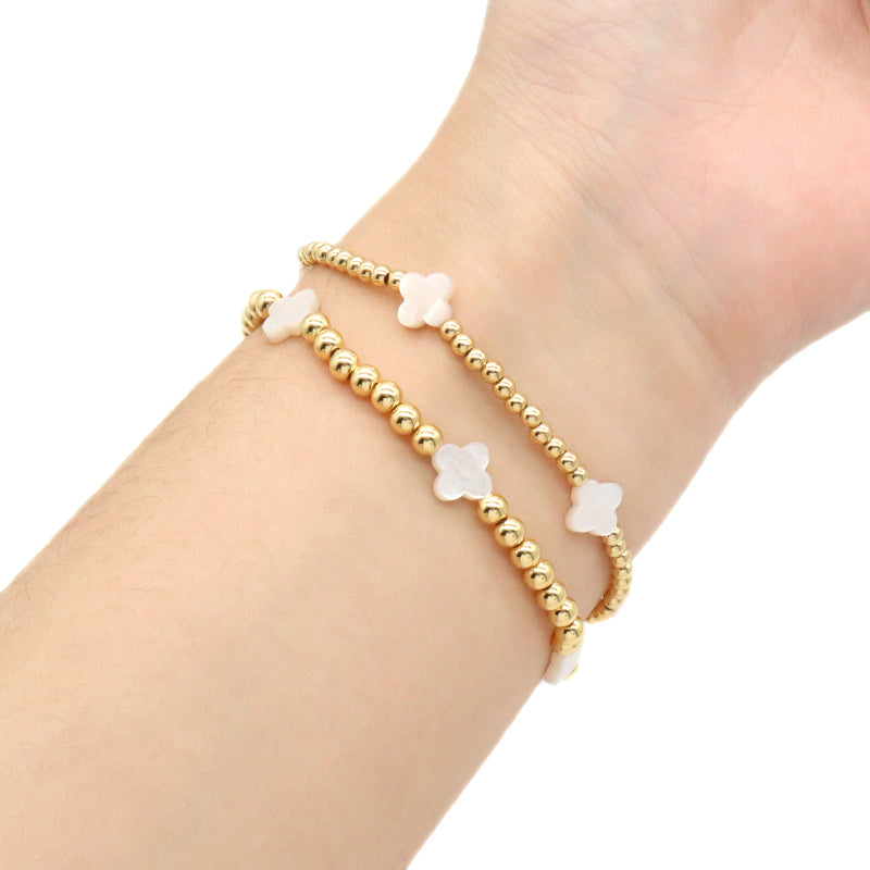 Newest Wholesale OEM Factory Fashion Custom Handmade Fashionable Brass Bead Shell Charm Bracelet For Gift Women