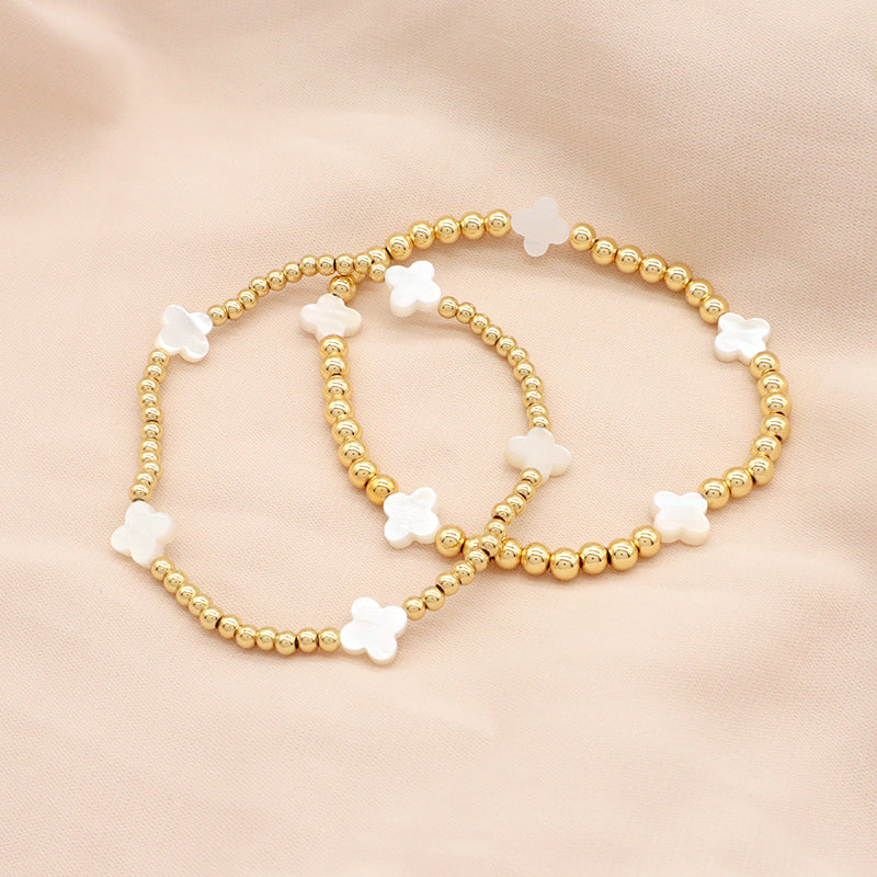 Newest Wholesale OEM Factory Fashion Custom Handmade Fashionable Brass Bead Shell Charm Bracelet For Gift Women