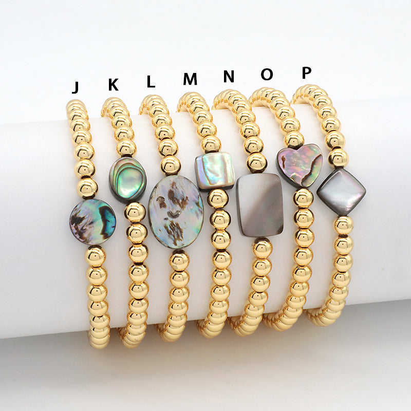 Factory Newest Wholesale Manufacture OEM Customized Handmade Fashionable Brass Bead Shell Charm Bracelet For Gift Women