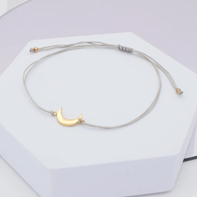 Wholesale Friendship gift cross star moon bear butterfly gold plating adjustable handmade 925 sterling silver charm bracelets