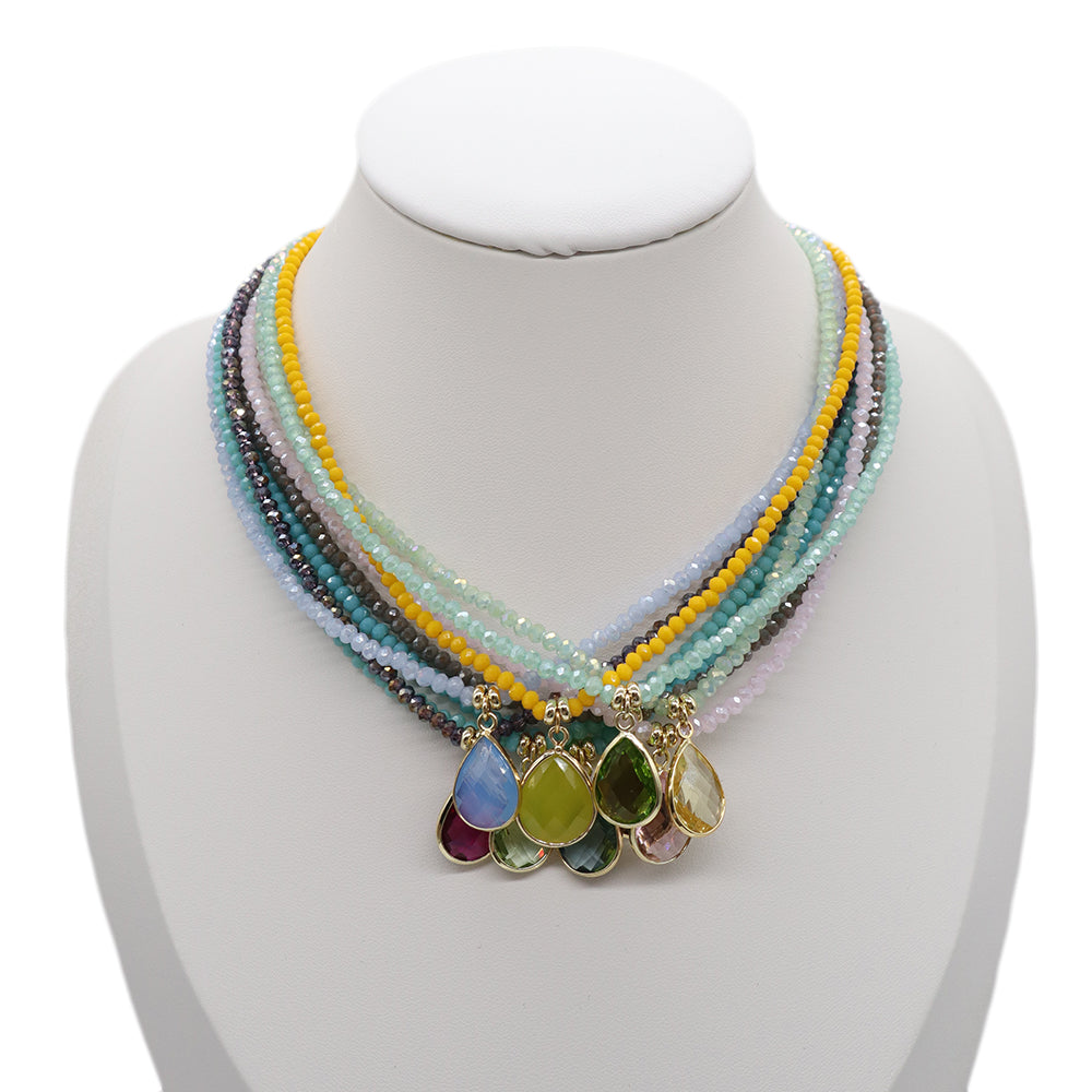 Handmade Custom Glass Crystal Necklace With Pendant