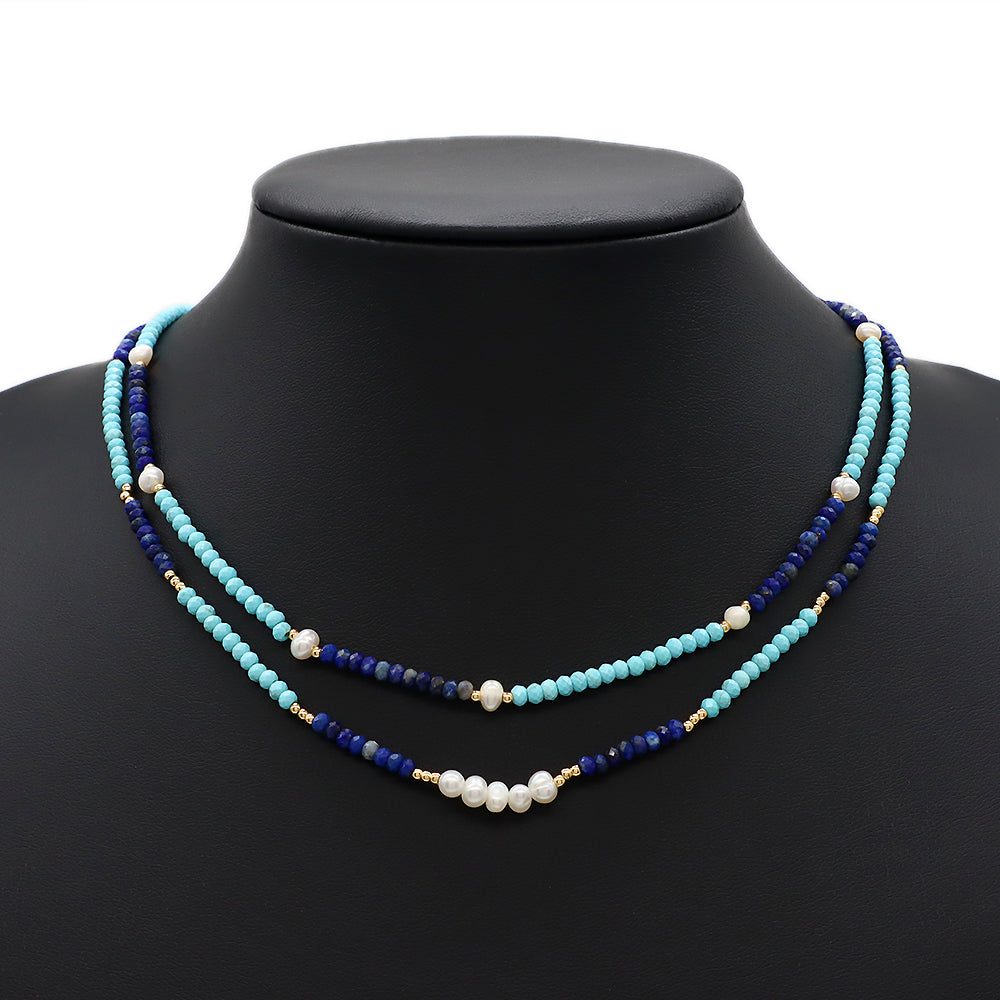 Natural Stone Fresh Water Pearl Handmade Necklace