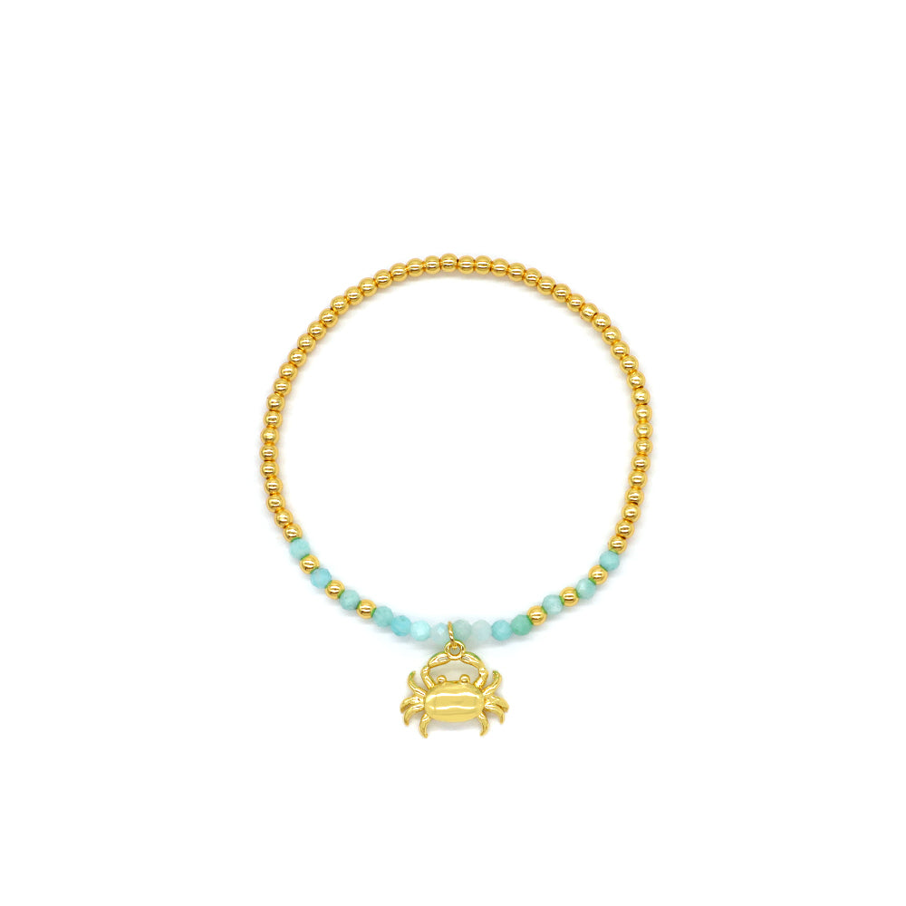 Handmade Customizable Natural Stone Stainless Steel Double Layer Bracelet