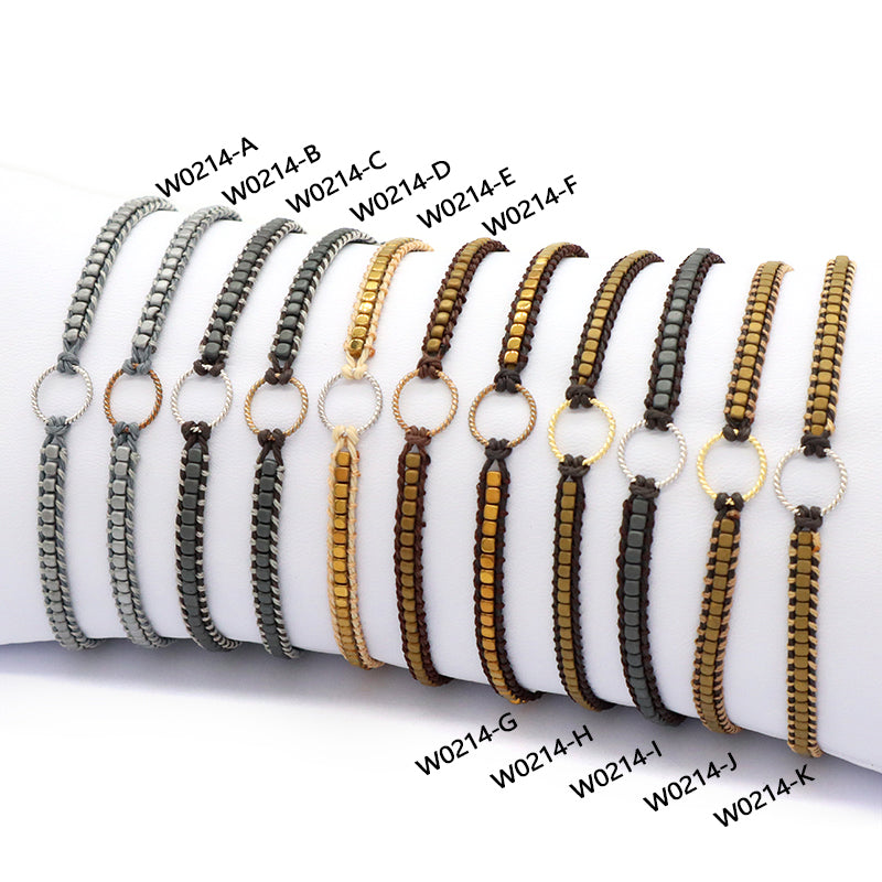 Wholesale China Factory Fashion Handmade OEM Customized Woven Adjustable 925 Sterling Silver Round Charm Hematite Beads Bracelet