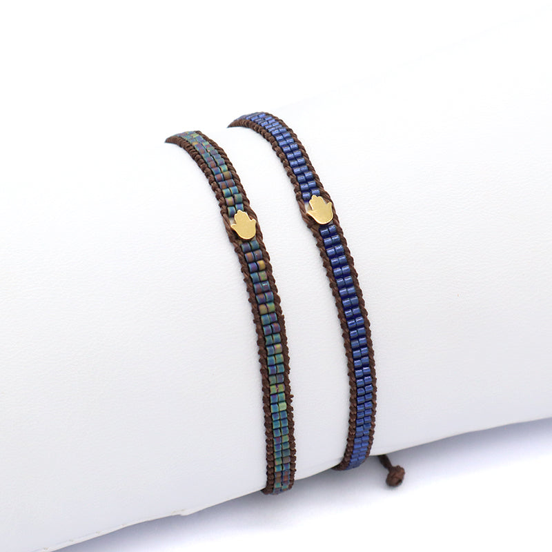 Good Quality OEM Wholesale Best Friend Handmade Fashion Design Adjustable Miyuki Bangles Stainless Steel Charm Miyuki Bracelet