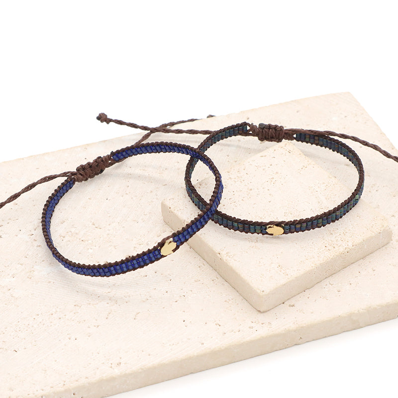 Good Quality OEM Wholesale Best Friend Handmade Fashion Design Adjustable Miyuki Bangles Stainless Steel Charm Miyuki Bracelet