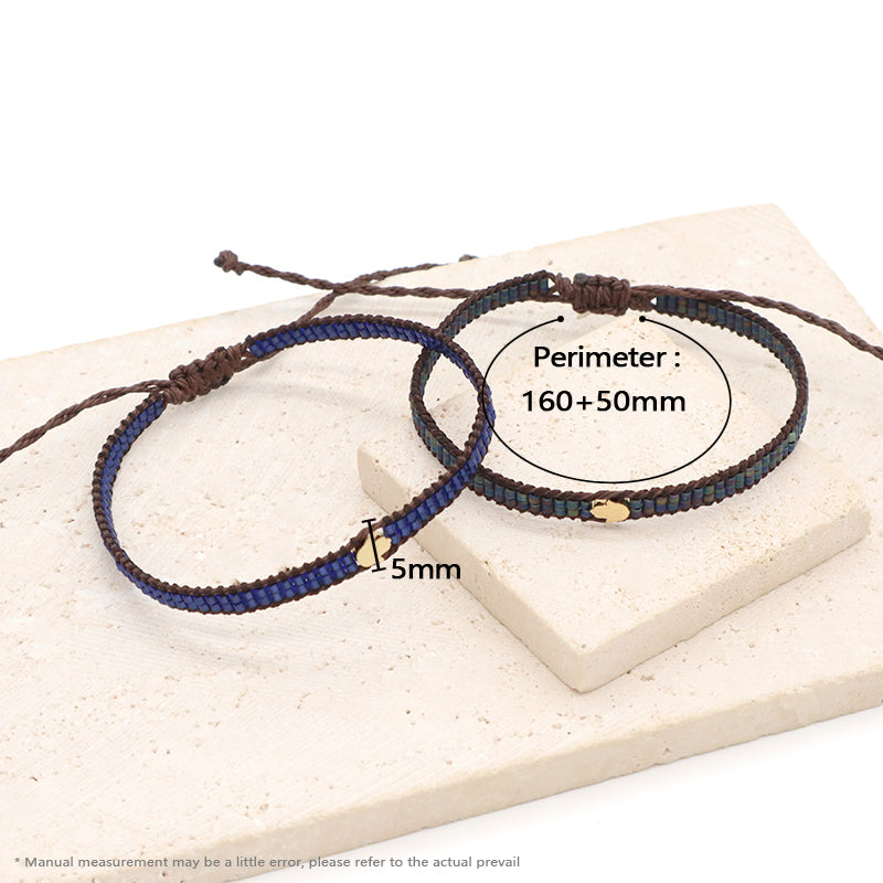 Good Quality OEM Wholesale Best Friend Handmade Fashion Design Adjustable Miyuki Bangles Stainless Steel Charm Miyuki Bracelet