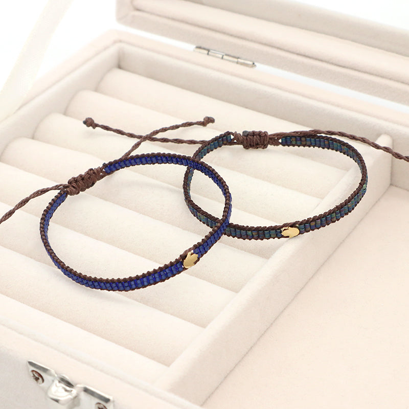 Good Quality OEM Wholesale Best Friend Handmade Fashion Design Adjustable Miyuki Bangles Stainless Steel Charm Miyuki Bracelet