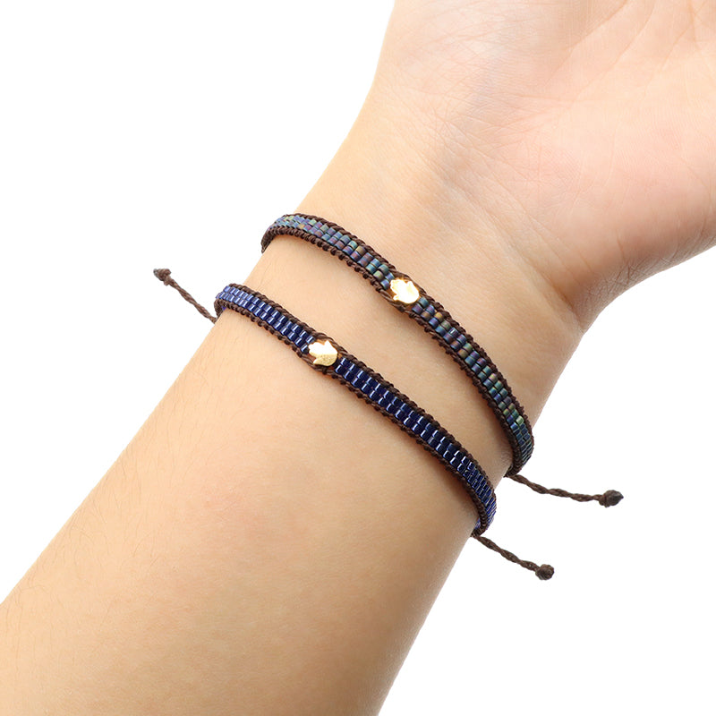 Good Quality OEM Wholesale Best Friend Handmade Fashion Design Adjustable Miyuki Bangles Stainless Steel Charm Miyuki Bracelet