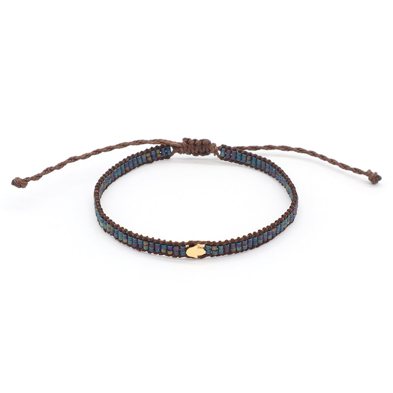 Good Quality OEM Wholesale Best Friend Handmade Fashion Design Adjustable Miyuki Bangles Stainless Steel Charm Miyuki Bracelet