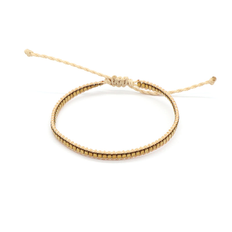 Custom Woven Wholesale Simple Design OEM Wholesale Best Friend Handmade Adjustable Hematite Beads Bangle Bracelet