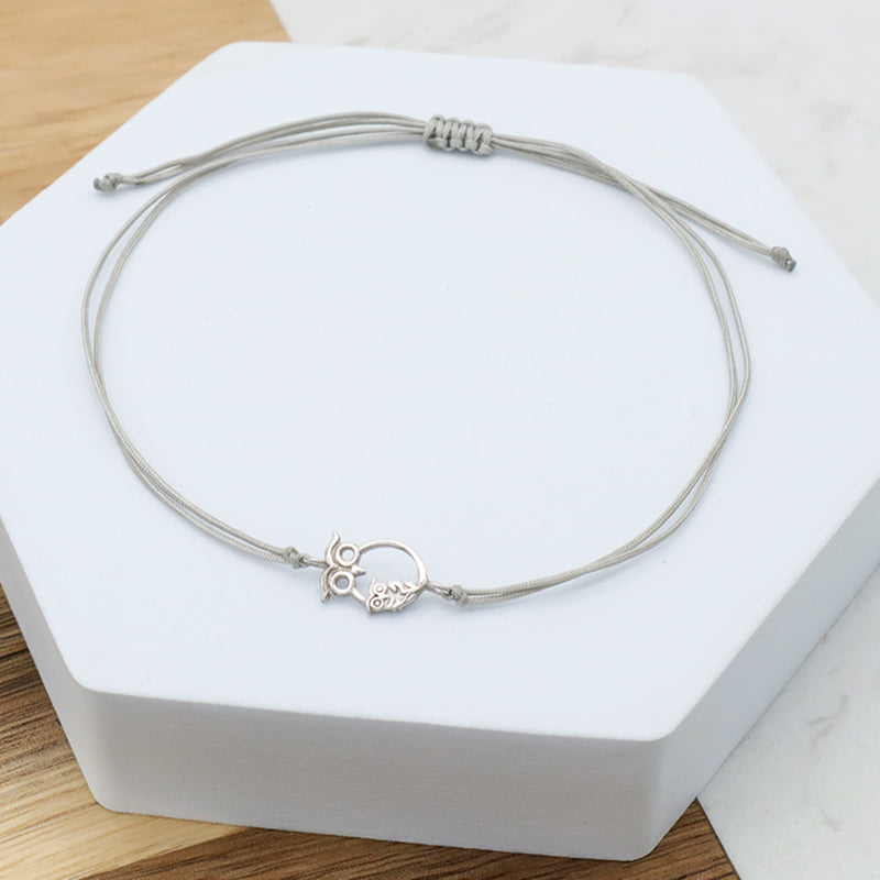 Custom New Fashion Girl Woman Gift Jewelry Simple Design Adjustable Cotton Wire With 925 Sterling Silver Charm Bracelets