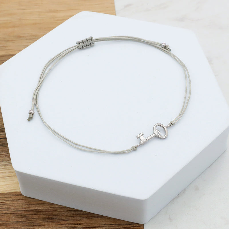 Custom New Fashion Girl Woman Gift Jewelry Simple Design Adjustable Cotton Wire With 925 Sterling Silver Charm Bracelets
