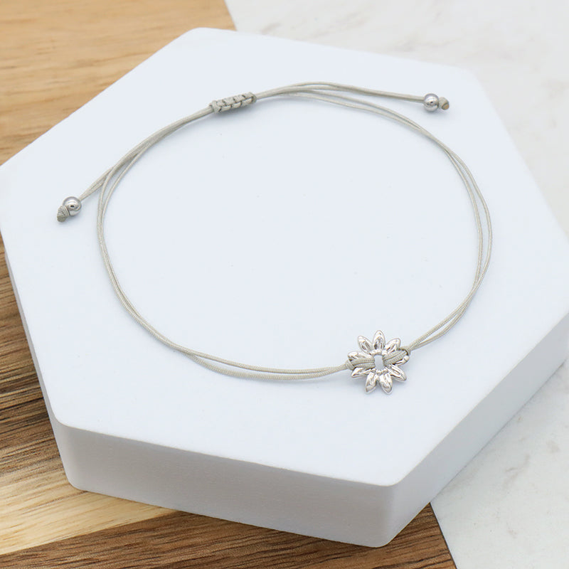 Custom New Fashion Girl Woman Gift Jewelry Simple Design Adjustable Cotton Wire With 925 Sterling Silver Charm Bracelets